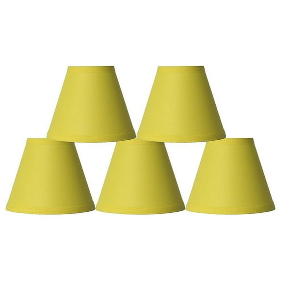 Urbanest Yellow Cotton Chandelier Lamp Shade, 3x6x5", Set of 5