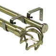 thumbnail image 1 of Urbanest Zeffoli Flat Button 1" 3/4" Double Drapery Curtain Window Rod Set - 84" to 120", Antique Brass, 1 of 6