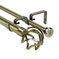 thumbnail image 1 of Urbanest Zeffoli Flat Button 1" 5/8" Double Drapery Curtain Window Rod Set - 48" to 84", Antique Brass, 1 of 6