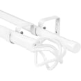 thumbnail image 1 of Urbanest Adjustable Double Curtain Rod Set Zeffoli Manhattan Finials – 1″ Front & 3/4 Back Rod With Glossy White Rod, 84-120 Inches, 1 of 6