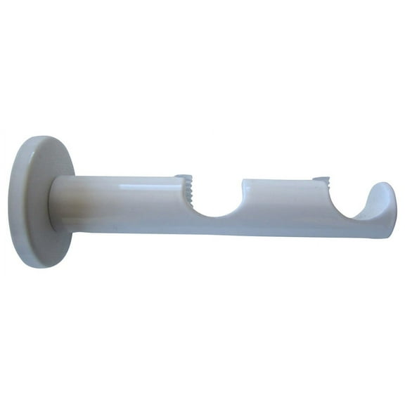 Urbanest Double Curtain Rod Bracket – Non-Adjustable Wall Mount Drapery Hardware for 3/4" and 3/4" Curtain Rods, Heavy-Duty Metal, Glossy White