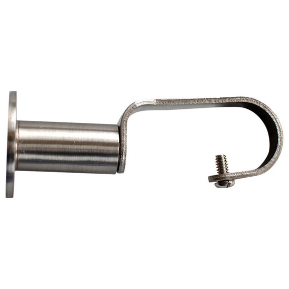 Urbanest Zinc Steel Adjustable Bracket 1" Rod, Brushed Steel, Set of 2