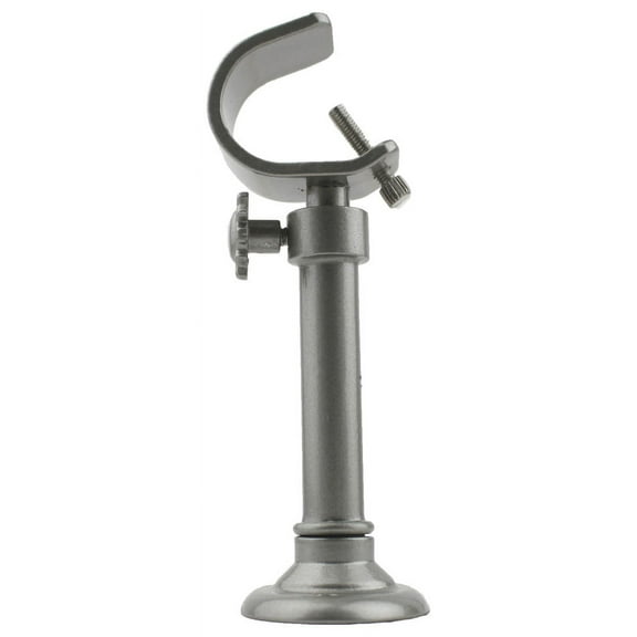 Urbanest Single Curtain Rod Bracket for 1" and 7/8" Drapery Rod, Adjustable Wall Mount Curtain Rod Holder, Heavy-Duty Metal Curtain Hardware, 1 Pc, Pewter