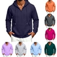 thumbnail image 1 of Urbanix Hoodie for Men Basic Full Zip Long Sleeve Drawstring Hooded Jacket Comfy Lined Sweatshirts Outdoor Work Clothes with Pockets, 1 of 5