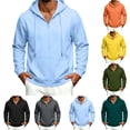 thumbnail image 1 of Urbanix Men Hoodie Casual Full Zip Long Sleeve Drawstring Jacket Comfy Lined Sweatshirts Gym Streetwear with Pockets, 1 of 5