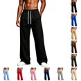 thumbnail image 1 of Urbanix Men's Sweat Pants Fashion Fleece Elastic Waist Drawstring Wide Leg Sweatpants Winter Warm Comfy Solid Color Joggers, 1 of 5