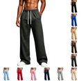 thumbnail image 1 of Urbanix Men's Sweat Pants Fashion Fleece Elastic Waist Drawstring Wide Leg Sweatpants Winter Warm Comfy Solid Color Joggers, 1 of 5