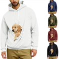 thumbnail image 1 of Urbanix Mens Pet Pouch Hoodie Casual Long Sleeve Drawstring Pets Holder Pullover Slim Fit Winter Sweaters with Pockets, 1 of 5