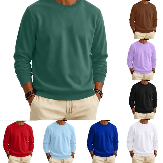 Urbanix Sweatshirts for Men Fashion Crewneck Long Sleeve Pullover Casual Outdoor Sweatshirts