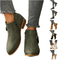 thumbnail image 1 of Urbanix Women Side Zipper Ankle Booties, Pointed Toe Low Block Heel Comfortable Dress Boots for Daily Work Casual Wear, 1 of 5