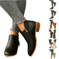 thumbnail image 1 of Urbanix Women Side Zipper Ankle Booties, Pointed Toe Low Block Heel Comfortable Dress Boots for Daily Work Casual Wear, 1 of 5