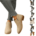 thumbnail image 1 of Urbanix Women Side Zipper Ankle Booties, Pointed Toe Low Block Heel Comfortable Dress Boots for Daily Work Casual Wear, 1 of 5