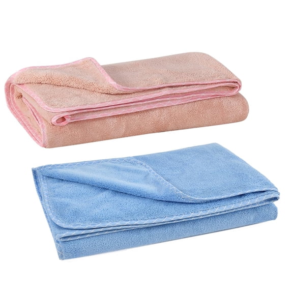 Urbanleaf Microfiber Large Bath Towel Quick Dry Super Absorbent Bath Towel | Towel For Bath, Travel, Gym, Beach, Pool & Yoga (Peach & Blue)