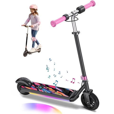 MIHOVER Electric Scooter for Kids, Ride on Toys 150W Motor 10mph Speed Electric Scooter with Adjustable Handlebar and LED Lights