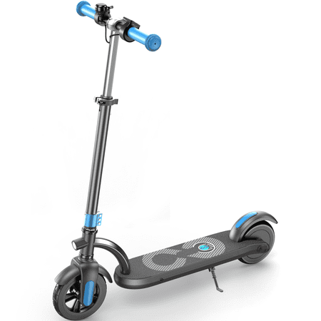 MIHOVER Electric Scooter for Kids Age 8-14, 180W Motor Max 10mph Speed with Adjustable Handlebar and LED Lights Max Range 10 Mi CPC Certified- Blue