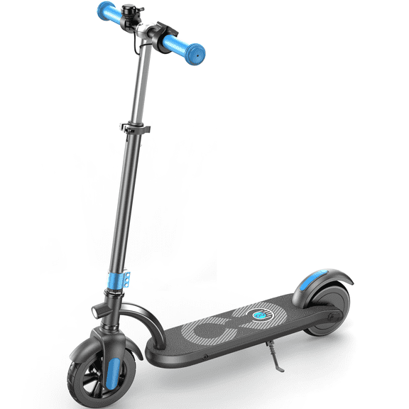 MIHOVER Electric Scooter for Kids Age 8-14, 180W Motor Max 10mph Speed with Adjustable Handlebar and LED Lights Max Range 10 Mi CPC Certified- Blue