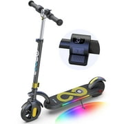 Urbanmax Electric Scooter for Kids, 180W Motor 10mph Speed Electric Scooter with Adjustable Handlebar and LED Lights - Gold