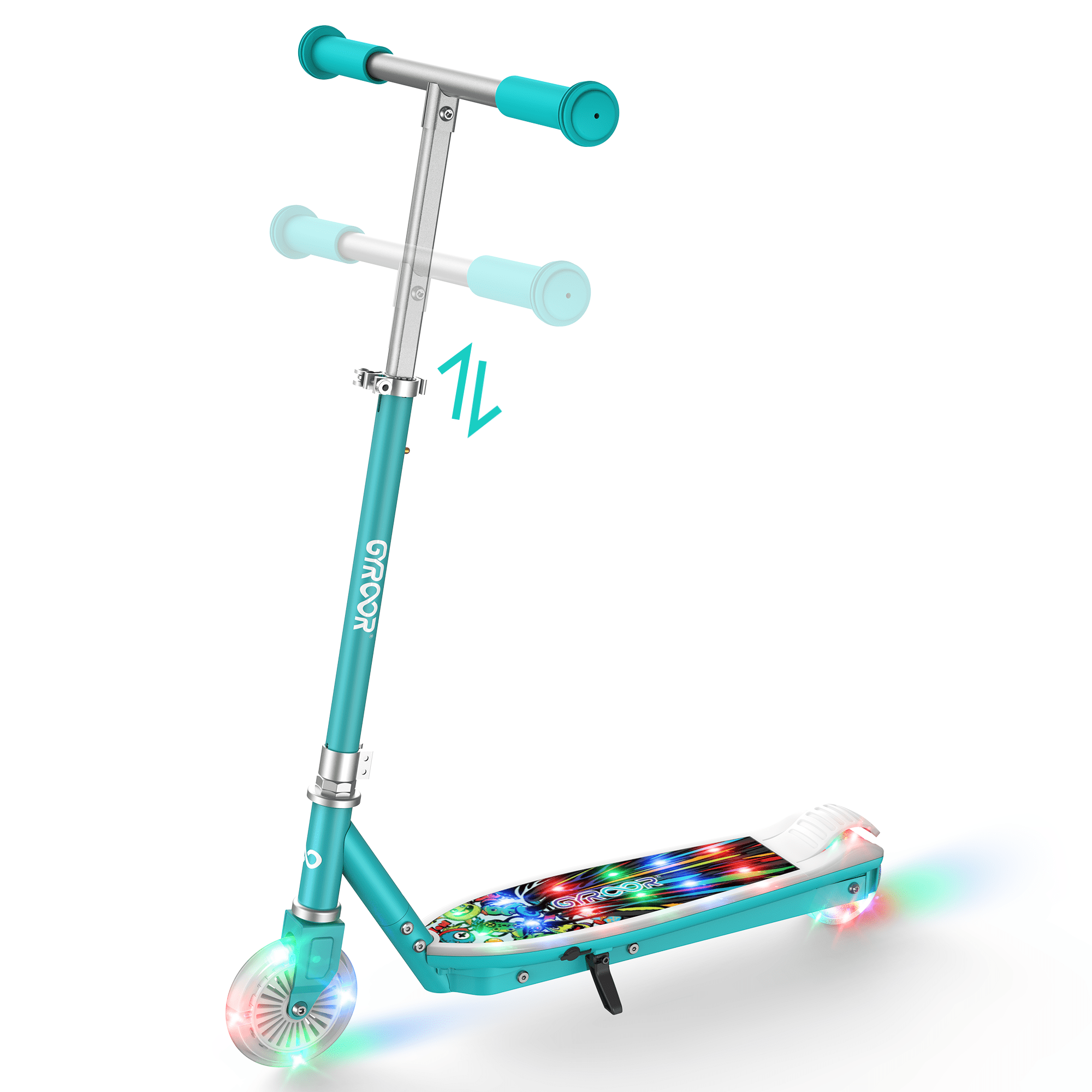 Urbanmax Electric Scooter for Kids, with Adjustable Handlebar and LED Lights - Blue