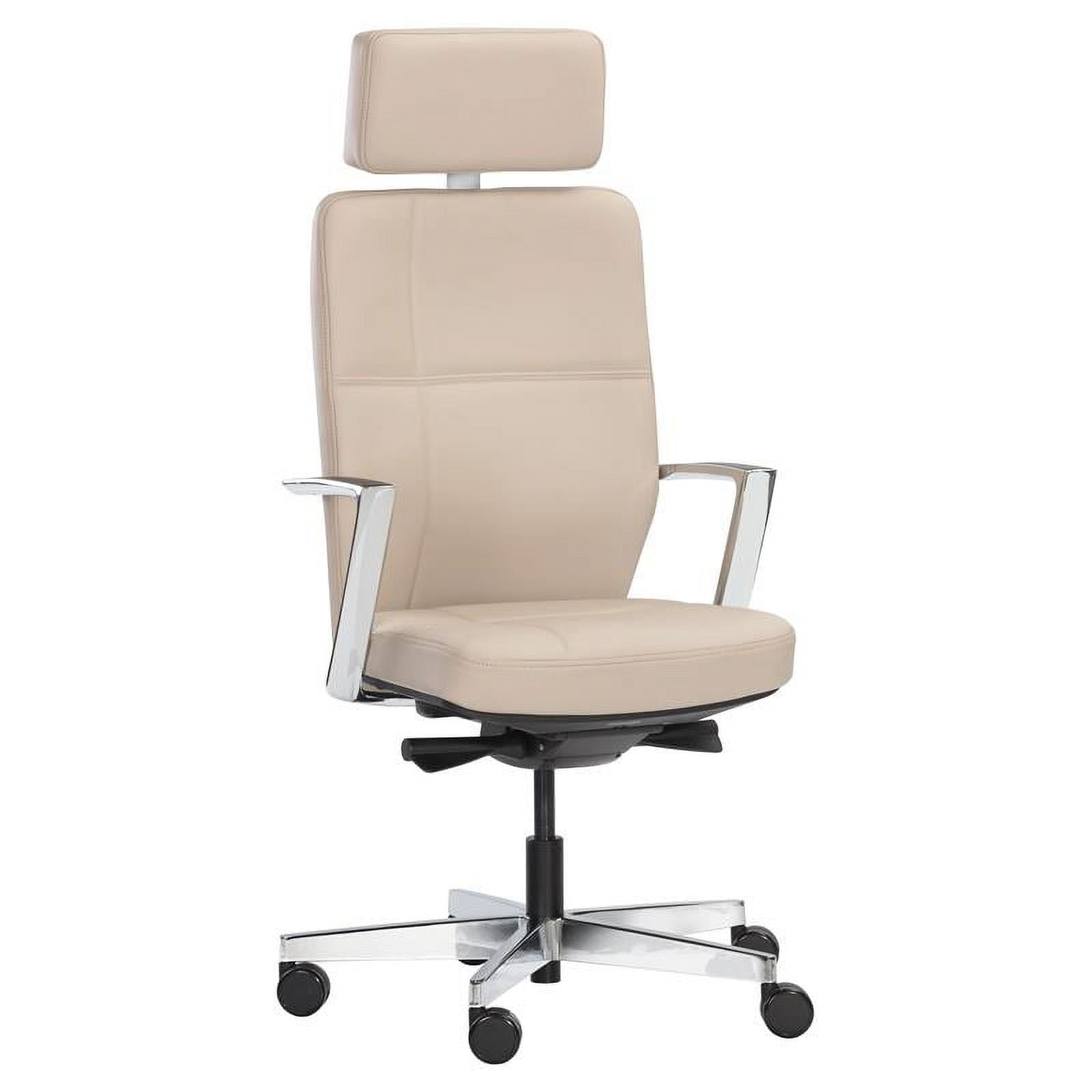 Urbanpro 16.520.5" Modern Leather Office Chair in Cream Finish