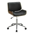 thumbnail image 1 of Urbanpro Mid-Century Faux Leather Office Chair in Black and Chrome, 1 of 2
