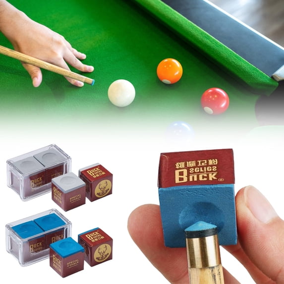 Urbanw 2Pack Pool Chalk, Pool Cue Chalk, Low Dust Anti-Slip, Pool Table Accessories for Pool Lovers, Home Tables & Clubs B 2Pcs