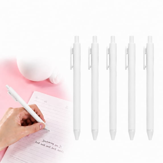 Urbanw 5Pcs Ballpoint Pens, Retractable Writing Pens, 1.0mm Medium Point Pens, Comfortable Grip Pens, Smooth Ink Pens for Daily Writing, #08