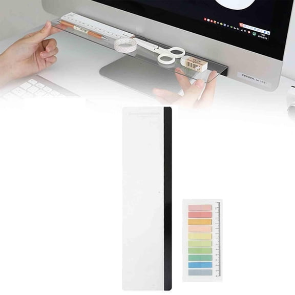 Urbanw Office Desk Accessories, Multifunction Compute Monitor Memo Board, Transparent Acrylic Monitor Side Panel, for Office Home Work Desk Left 1Pcs