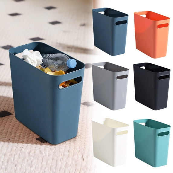 Urbanw Plastic Small Trash Can, Wastebasket, Mini Trash Can, Garbage Container Basket for Bathrooms, Laundry Room, Kitchens, Offices, Dorms Blue 1Pcs