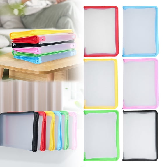 Urbanw Zipper File Bag Home Plastic Document Bag Zipper Wallet Folders Zipper Pouches Document Holder for Office School Travel Yellow 1pcs