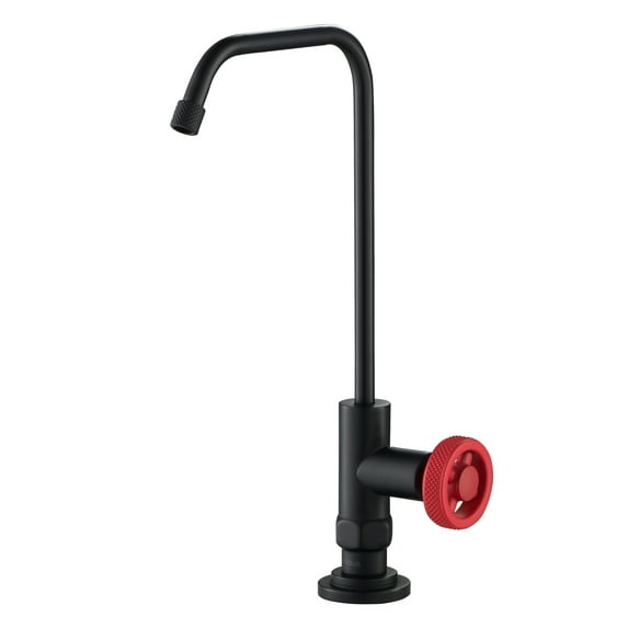 Urbix 100% Lead-Free Kitchen Water Filter Faucet in Matte Black/Red