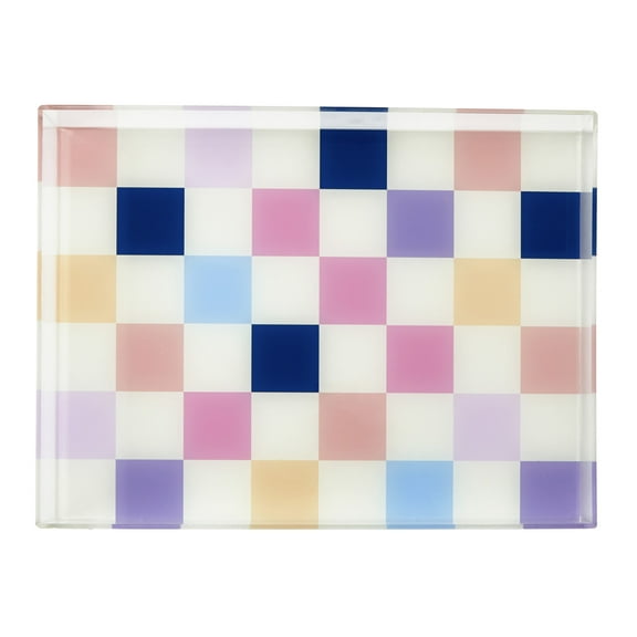 Urbran Shop Acrylic Multi-Color Block Rectangle Decorative Tray, 15.7" W