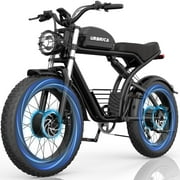 Urbrica Electric Bike for Adults, 1500W/3000W 30-35MPH,48V 20/23AH, Max 75Miles Electric Motorcycle 20" Fat Tire Dirt Bike, Shamano 7-Speed E-Bike Dual Shock Absorber