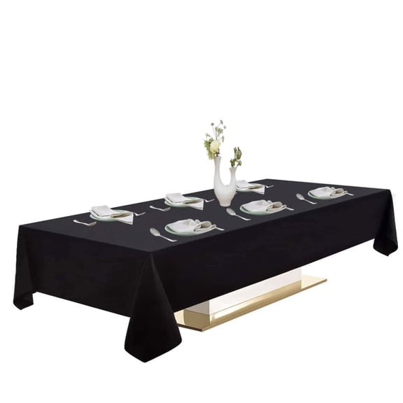 Urby 1pcs Black Rectangle Tablecloth Linen for Dining, Party and Events