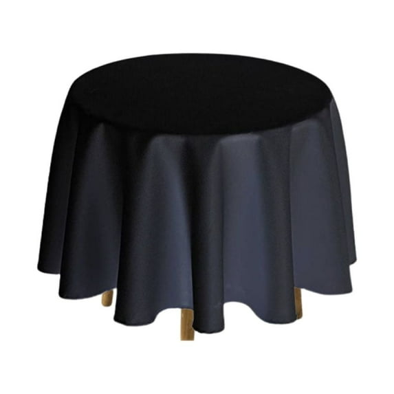 Urby 1pcs Black Round Tablecloth Linen for Coffee, Cocktail Table,72inch
