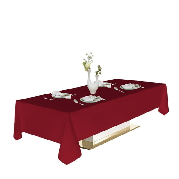Urby 1pcs Burgundy Rectangle Tablecloth Linen for Kitchen, Dining and Party