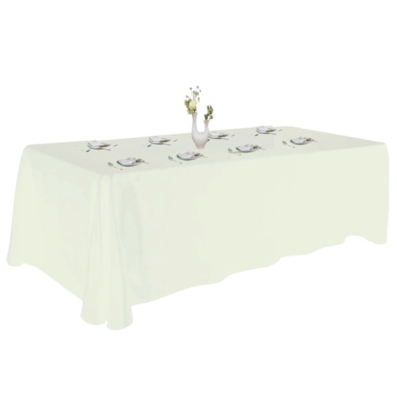 Urby 1pcs Ivory Extra Large Rectangle Tablecloth Linen for 6ft Folding Fable atWedding, Party and Events