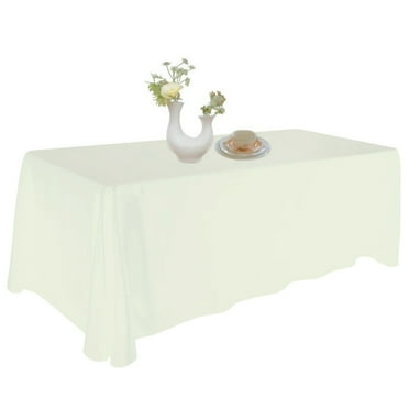 Urby 1pcs Ivory Rectangle Tablecloth Linen for Wedding, Party and Events