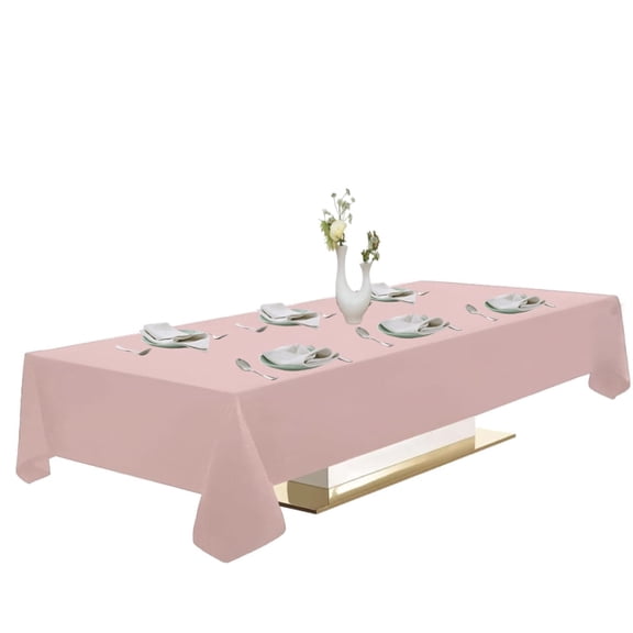 Urby 1pcs Pink Rectangle Tablecloth Linen for Dining, Party and Events