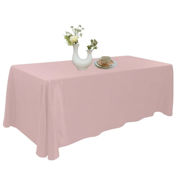 Urby 1pcs Pink Rectangle Tablecloth Linen for Wedding, Party and Events