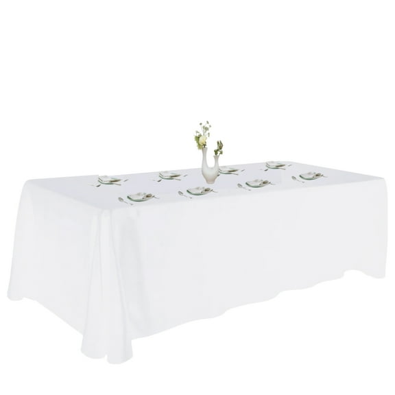 Urby 1pcs White Extra Large Rectangle Tablecloth Linen for 6ft Folding Fable atWedding, Party and Events