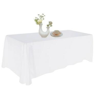 Urby 1pcs White Rectangle Tablecloth Linen for Wedding, Party and Events