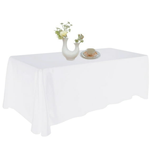 Urby 1pcs White Rectangle Tablecloth Linen for Wedding, Party and Events