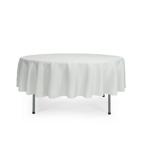 Urby 1pcs White Round Tablecloth Linen for Coffee, Cocktail Table,90inch
