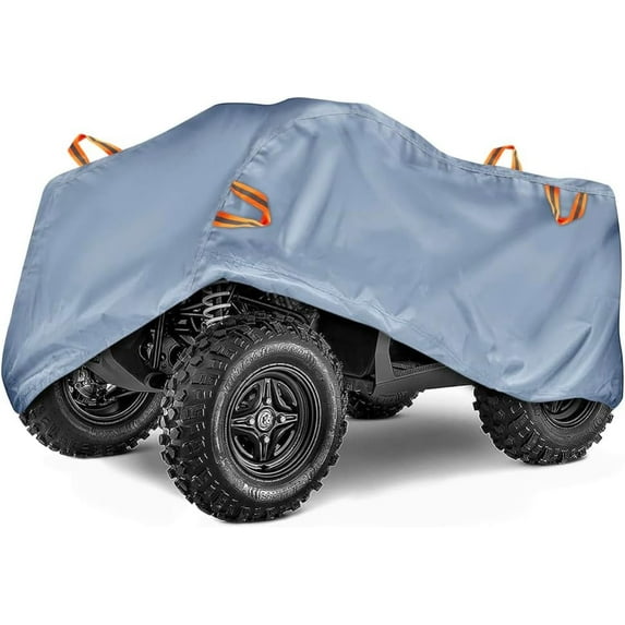 Urby 4-Wheelerler Covers, Quad ATV Covers Waterproof Outdoor Heavy Duty, Ideal for ATVs from Polaris, Yamaha. Reversible. Grey/Silver. Standard/Adult