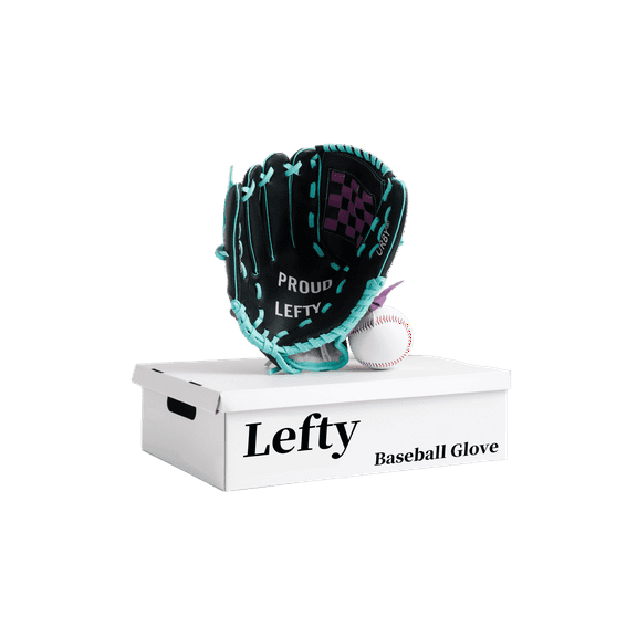 Urby Left Handed Baseball Glove, Left Handed T Ball Glove for Lefty, Left Hand Throw Only.Black & Purple. 10.5in. Age 4-7