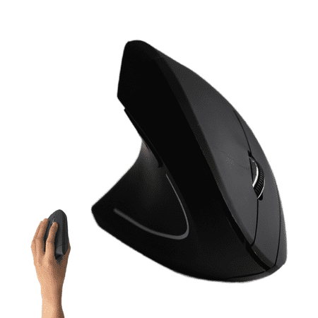 Urby Left Handed Mouse, Vertical Left Handed Ergonomic Wireless Mouse, Ideal for Lefty Users, Gaming & Office Use. Black