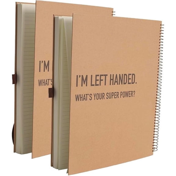 Urby Left Handed Notebooks College Ruled, Hard Cover, 11" X 9" for Left Handed People. (2 Pack)