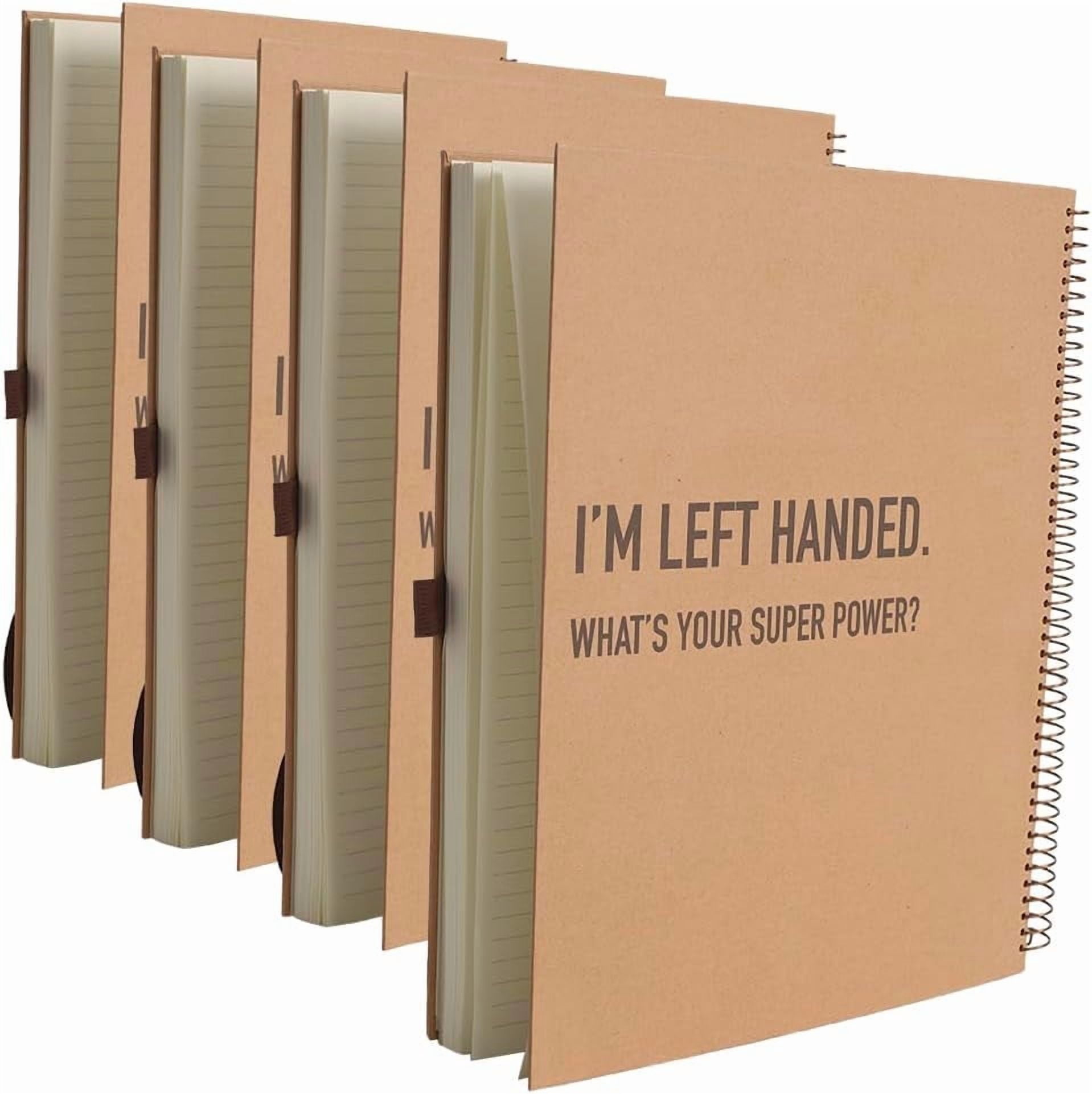 Urby Left Handed Notebooks College Ruled, Hard Cover, 11" X 9" for Left Handed People. (4 Pack)