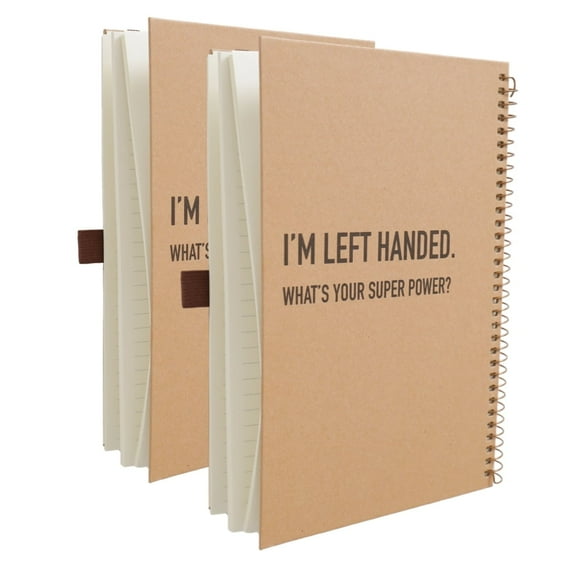 Urby Left Handed Notebooks College Ruled, Hard Cover, 8.5" X 5.7" for Left Handed People. (2 Pack)