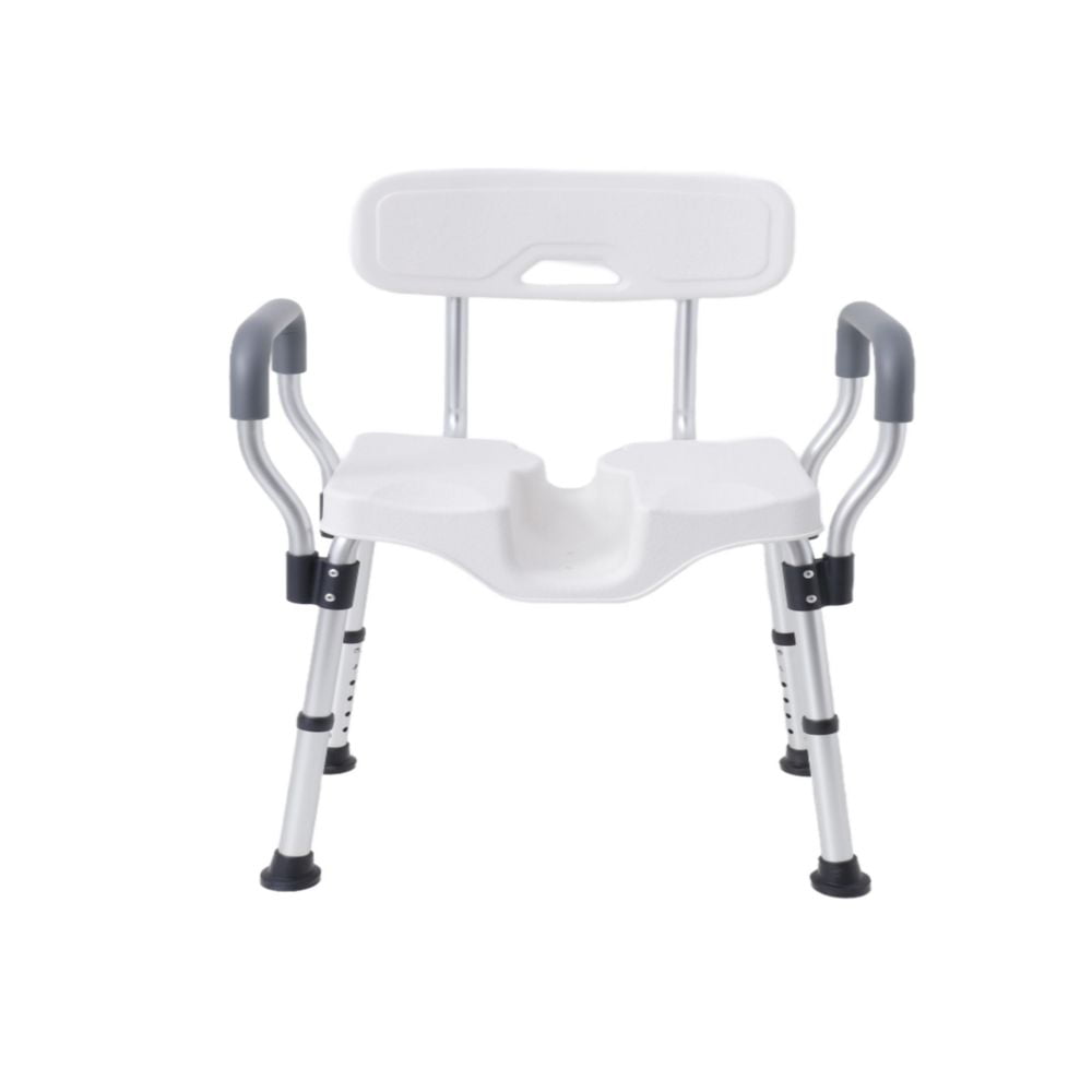 Urby Plus Size Shower Chair, Pre-Assambled Extra Wide Shower Chair with Cutout Seat-U-Shape for Private Washing, Shower Chair for Elderly and Disabled, 150kg Weight Capacity.